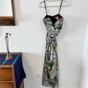 Hutch Julietta Strapless Chiffon Column Maxi Dress